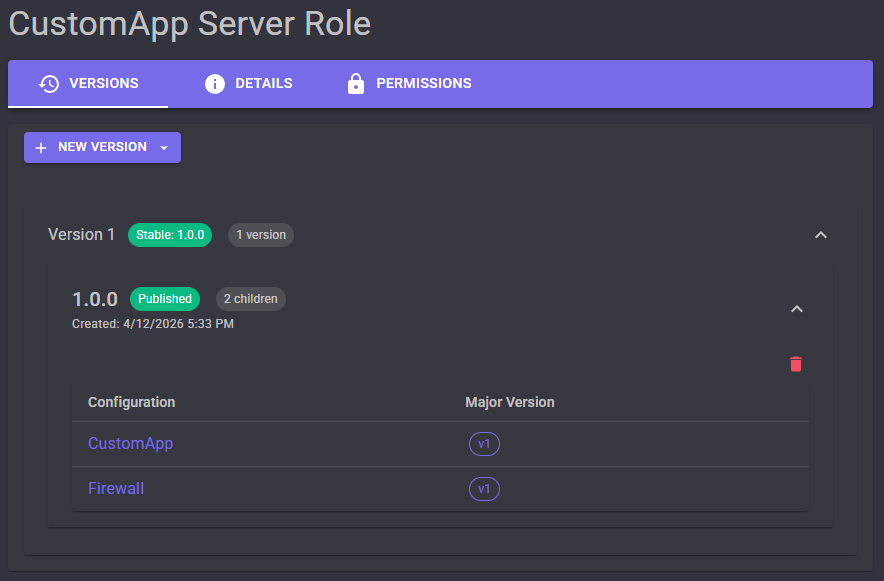 Composite configuration role-based assignment