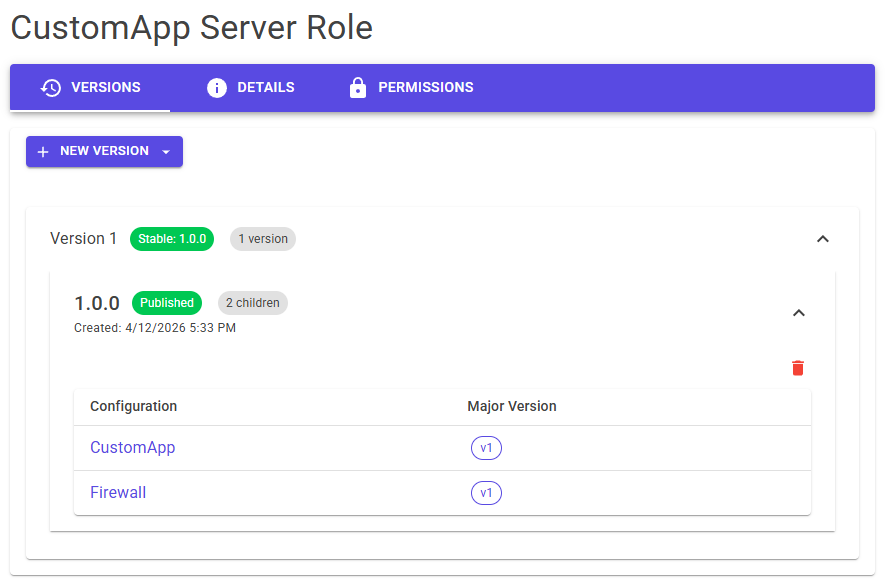 Composite configuration role-based assignment