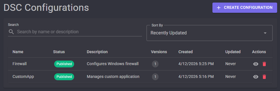 Configuration examples in OpenDSC