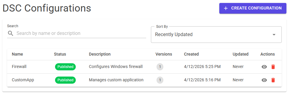 Configuration examples in OpenDSC