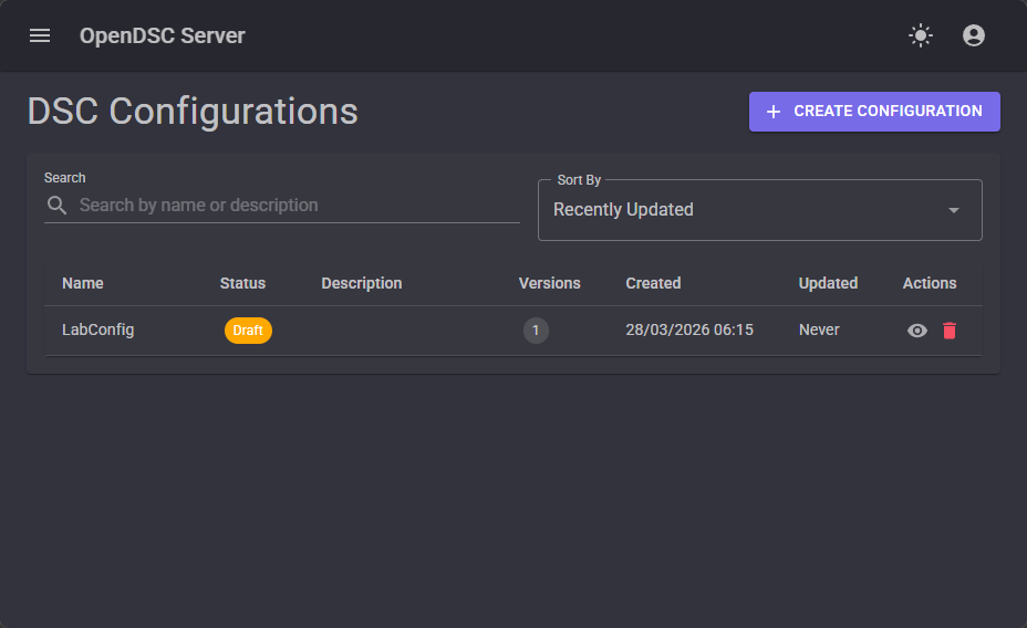 Upload configuration